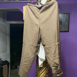 Ladies Brown Checkered Pants